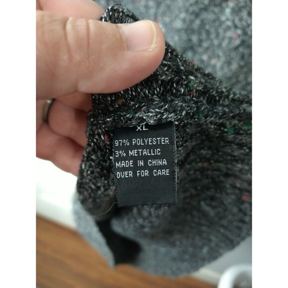 ALYX Woman XL Tunic Grey Knit Sweater Multicolor Cowl Neck LS Casual Workwear - Picture 6 of 9